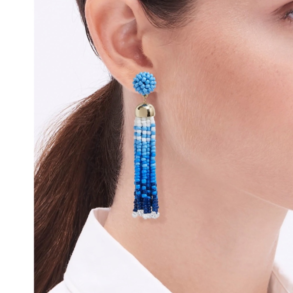 NWT Brand New J.Crew Beaded Tassel Earrings
